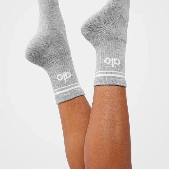 ALO Unisex Half-Crew Throwback Sock Sz S - Picture 2 of 8